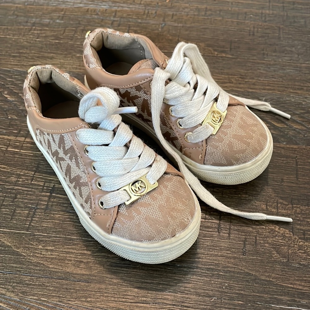 Michael by Michael Kors size 7 baby/toddler gold sneakers -used